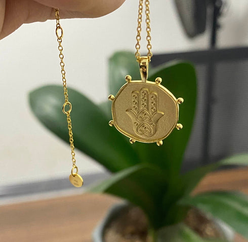 Hamsa Pendant in Gold Vermeil